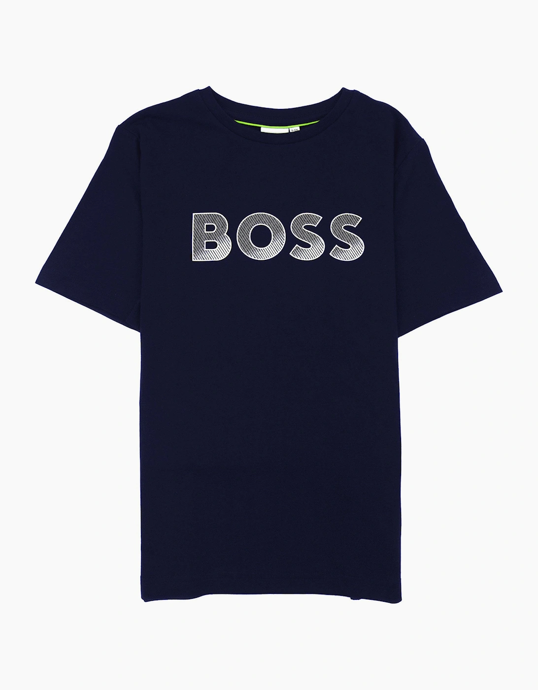 Hugo Boss Kids Printed Logo T Shirt Navy 849