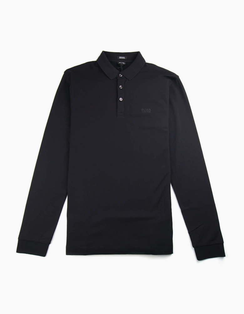 Hugo Boss Pado 10 Long Sleeve Polo Shirt Black