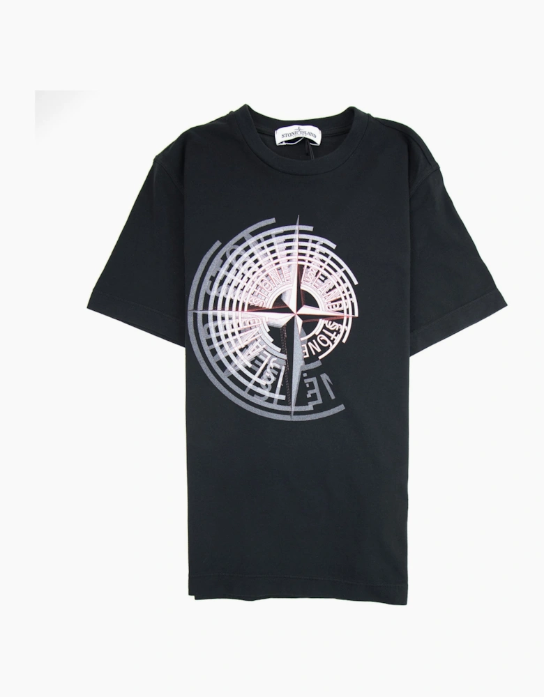 Stone Island Junior Spiral Compass T-Shirt Black