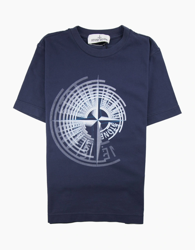 Stone Island Junior Spiral Compass T-Shirt Navy