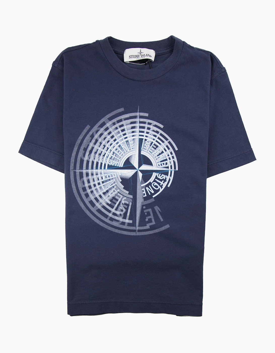 Stone Island Junior Spiral Compass T-Shirt Navy