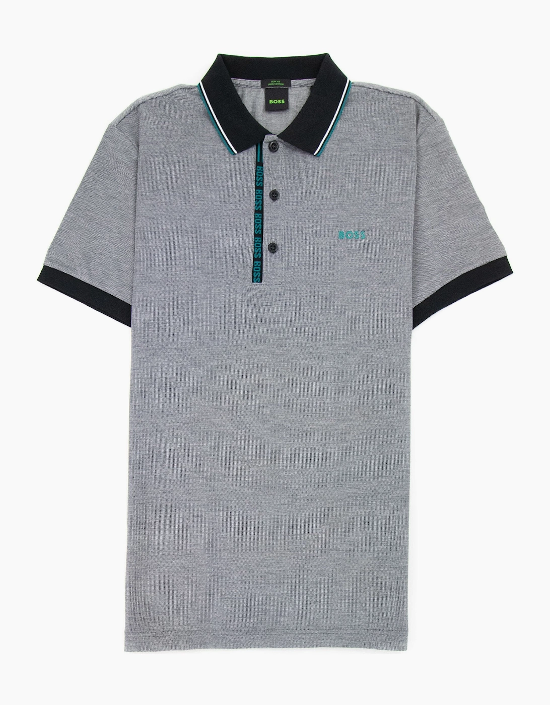 Hugo Boss Paule 4 Slim Fit Branded Placket Polo Grey 002