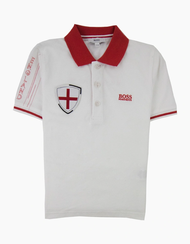 Hugo Boss Kids World Cup England S/s Polo White