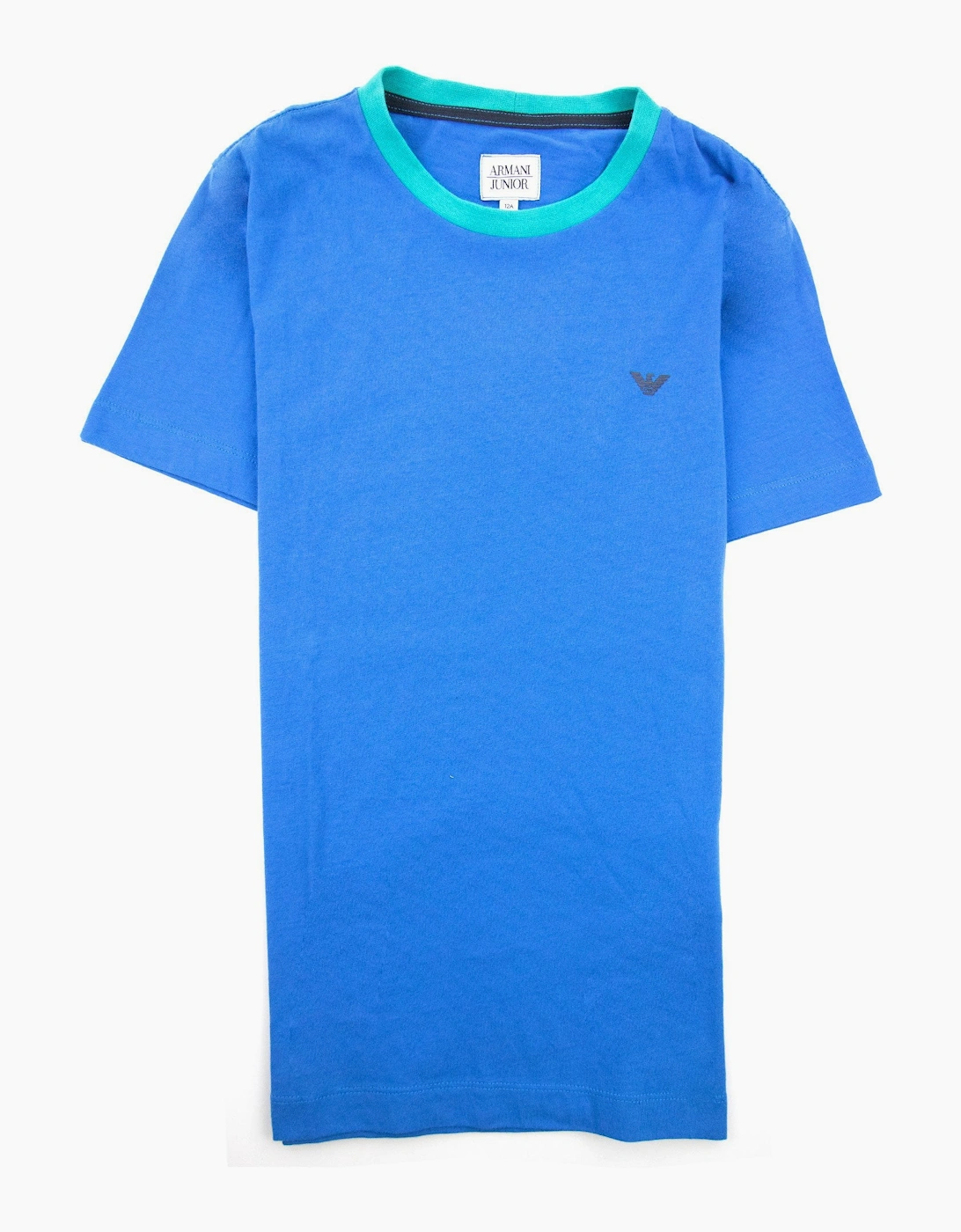 Armani Junior Logo Crewneck T Shirt Blue