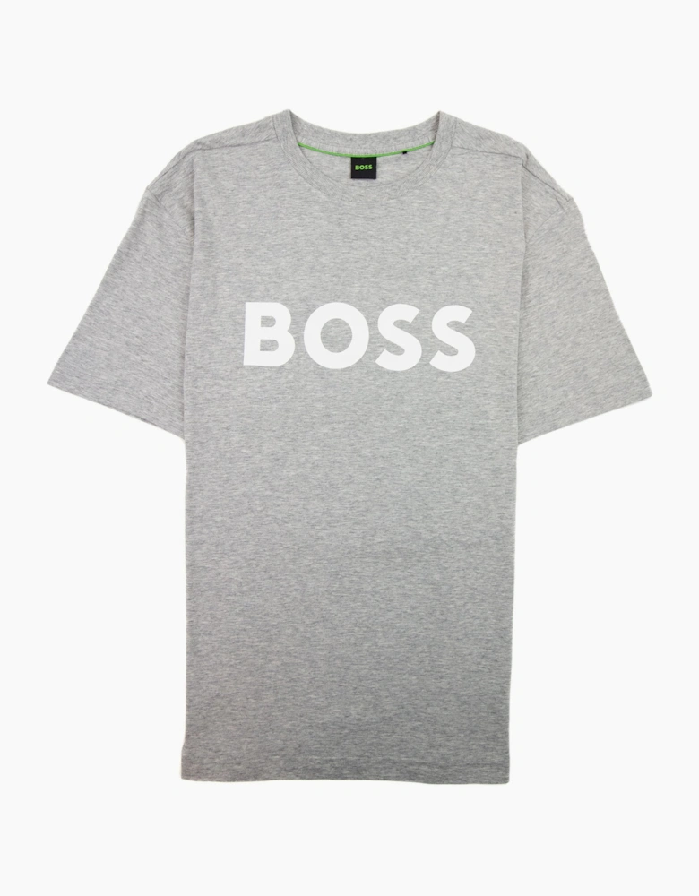 Hugo Boss Tee 1 Logo Printed T Shirt Grey 059