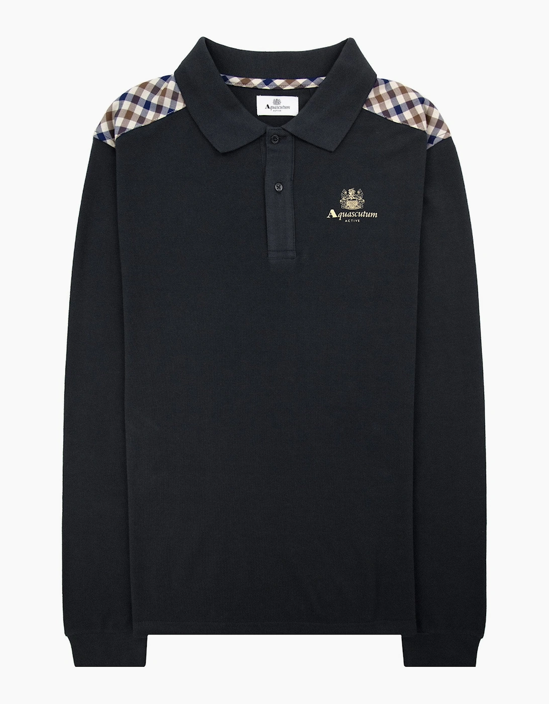 Aquascutum Men's Aquascutum Stripes Piquet L/s Polo Black 16