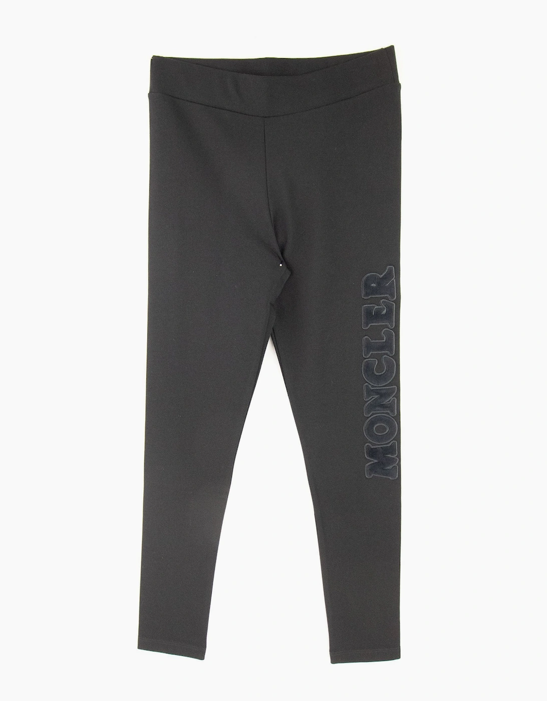 Moncler Junior Embossed Logo Pantalone Black 999, 3 of 2
