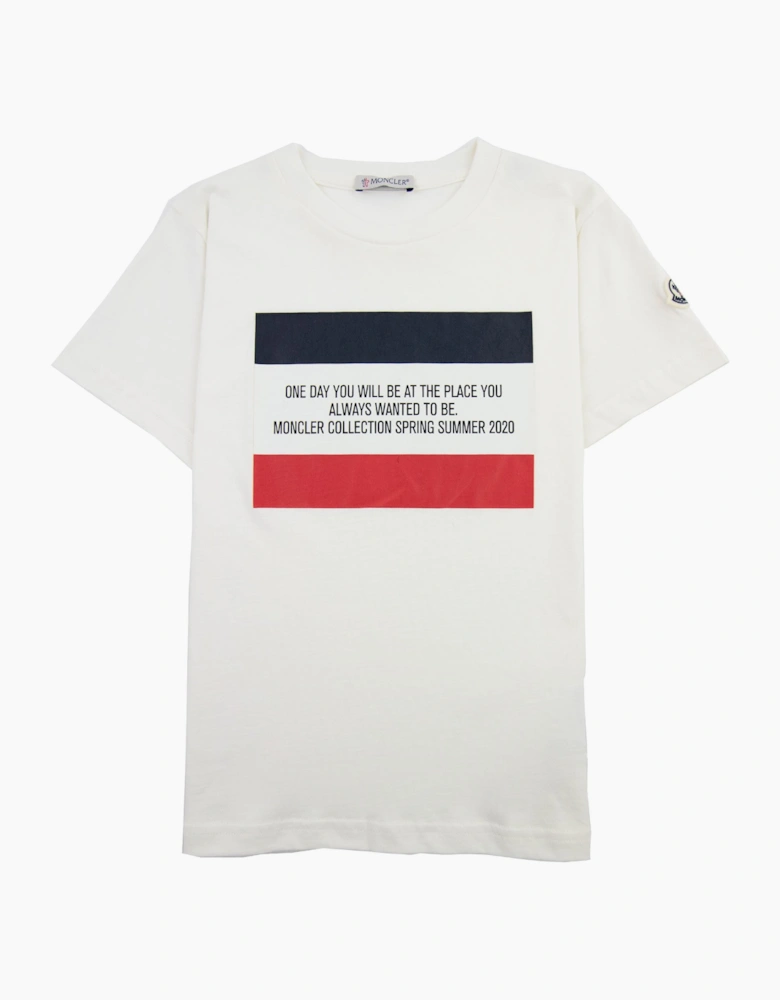 Moncler Junior Maglia Quote T-shirt White 034