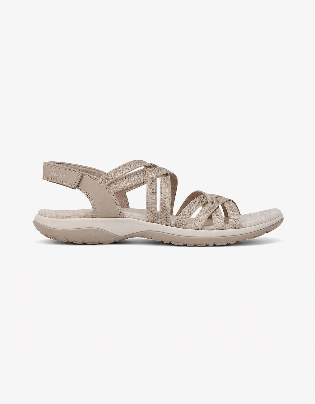 Skechers REGGAE SLIM - SUMMER GETAWAY Womens Cross Strap Sandals Taupe