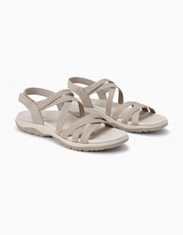 Skechers REGGAE SLIM - SUMMER GETAWAY Womens Cross Strap Sandals Taupe
