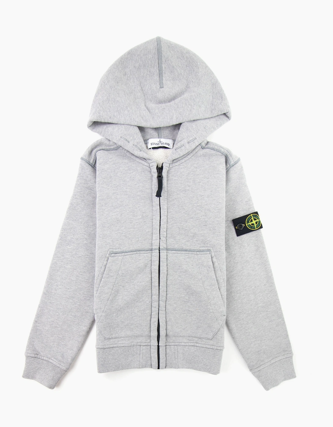 Stone Island Junior 60640 Hooded Zip Up Sweatshirt Grey V1064/V0M64, 4 of 3
