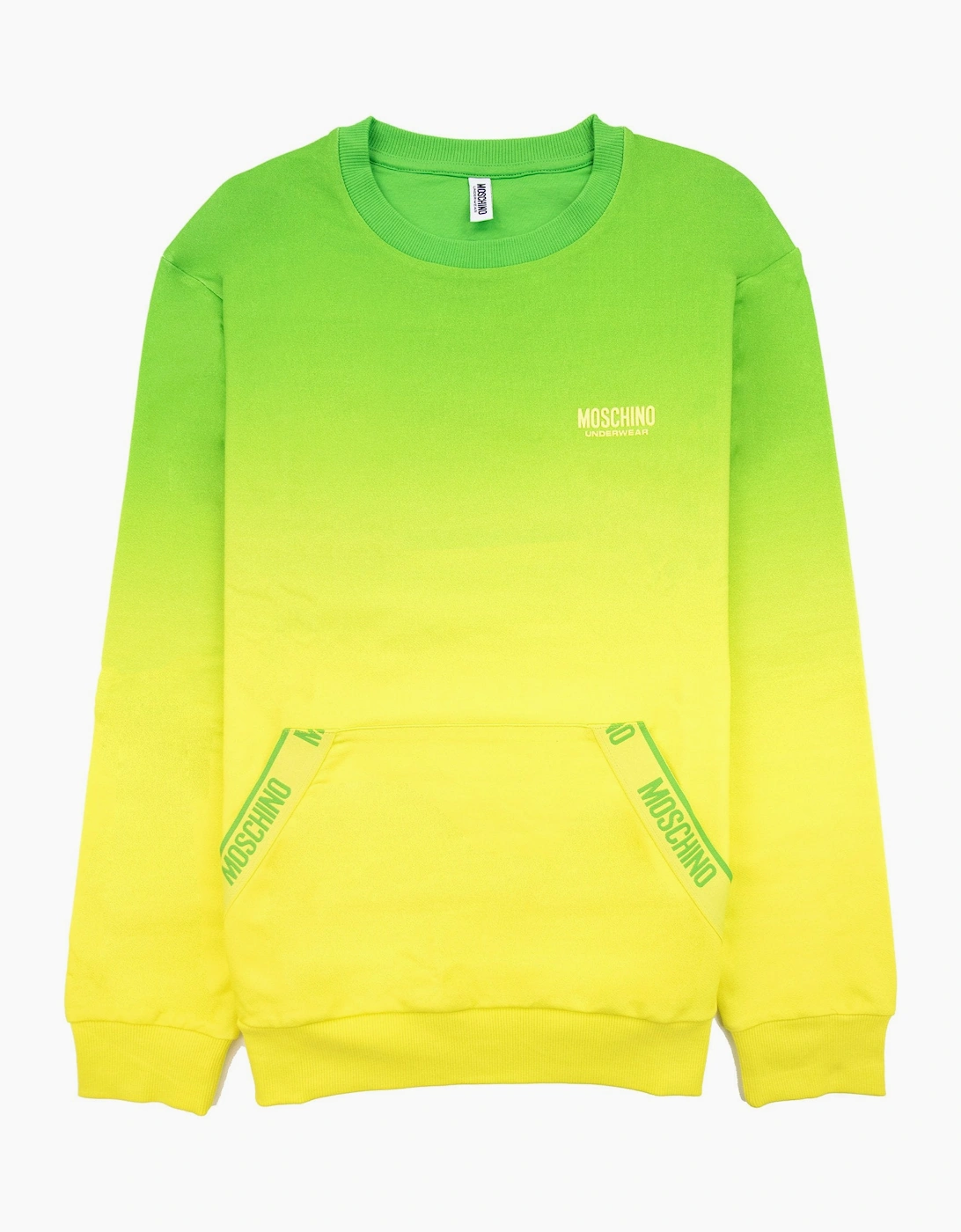 Moschino Underwear Pocket Tape Logo Sweatshirt Green/yellow