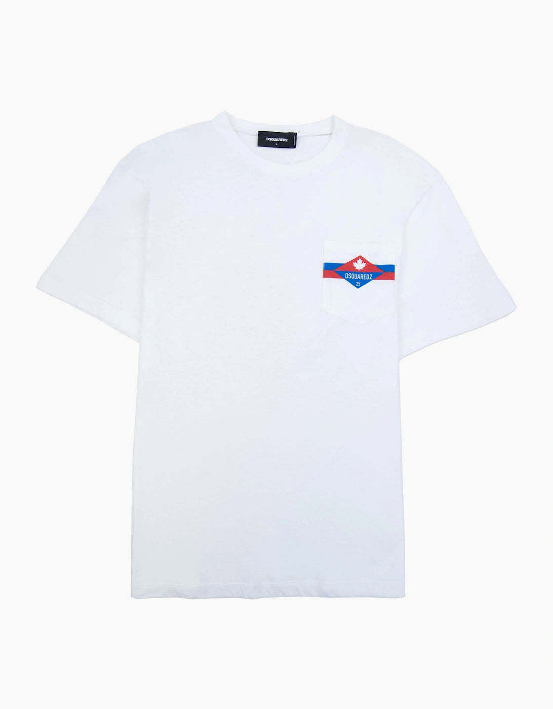Dsquared2 Pocket Ds2 Logo T Shirt White 100