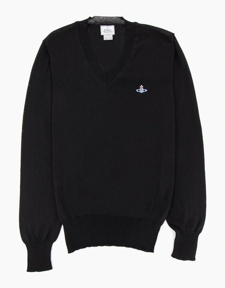 Vivienne Westwood V Neck Knitted Jumper Black
