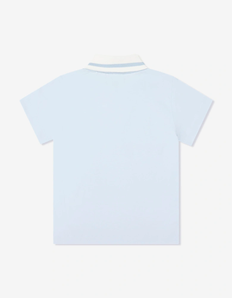 Fendi Boys Logo Polo Shirt in Blue