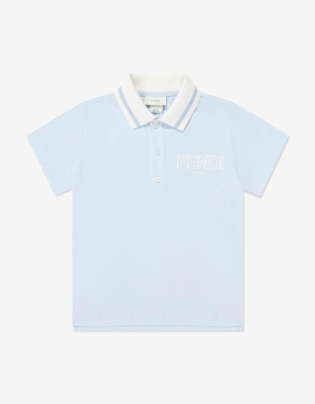 Fendi Boys Logo Polo Shirt in Blue