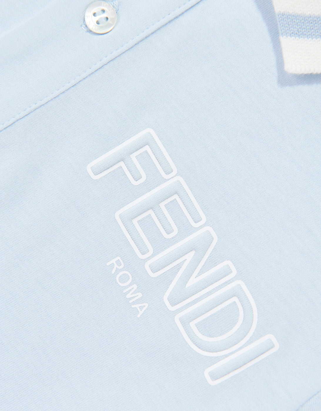 Fendi Boys Logo Polo Shirt in Blue