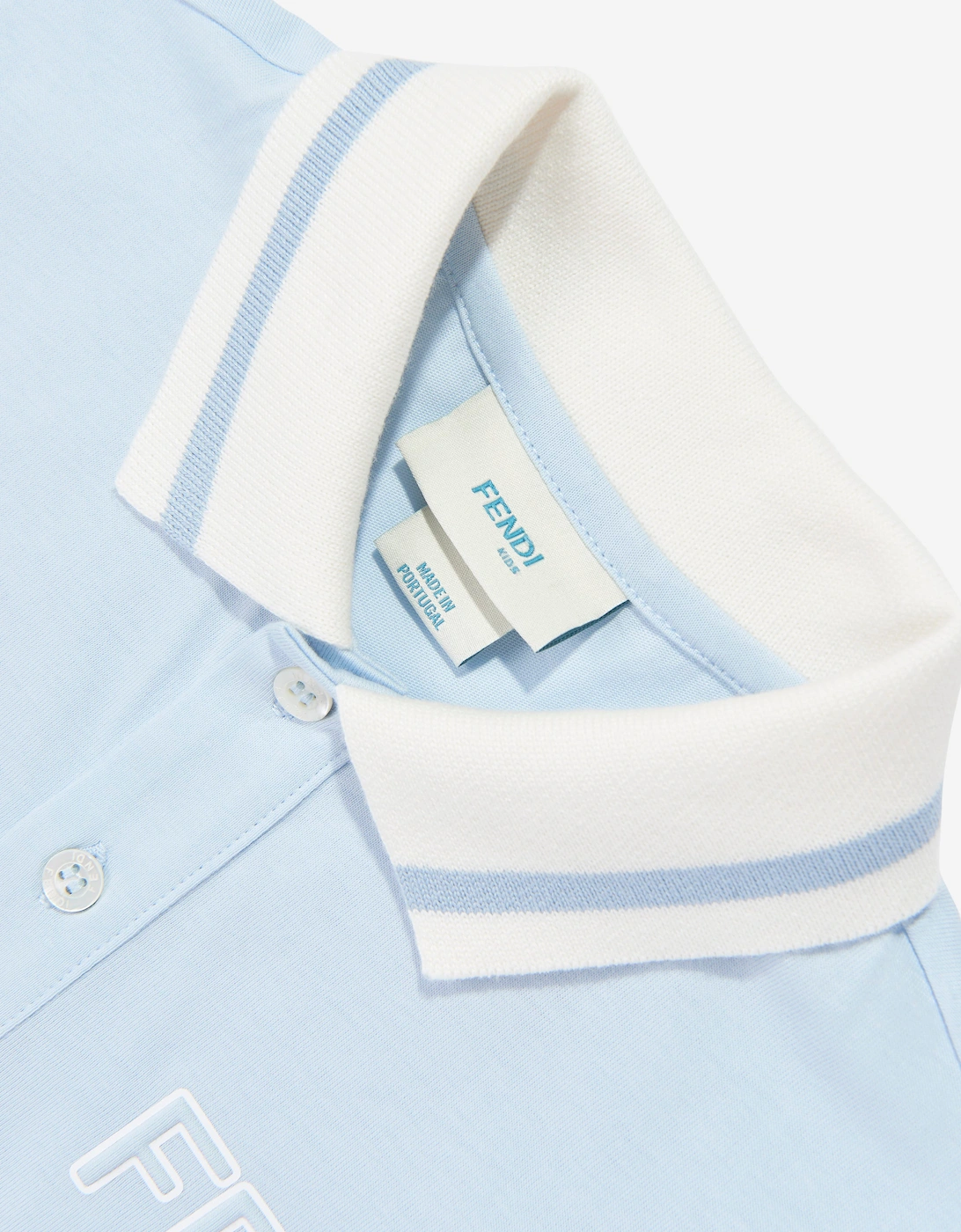 Fendi Boys Logo Polo Shirt in Blue