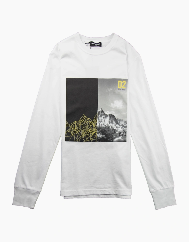 Dsquared2 Kids Long Sleeve Mountain T-shirt White