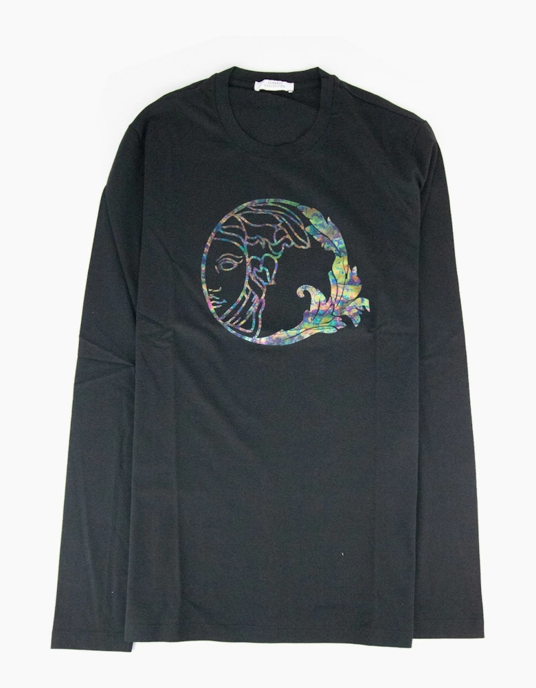 Versace Collection Reflective Medusa Logo L/s T Shirt Black SA30