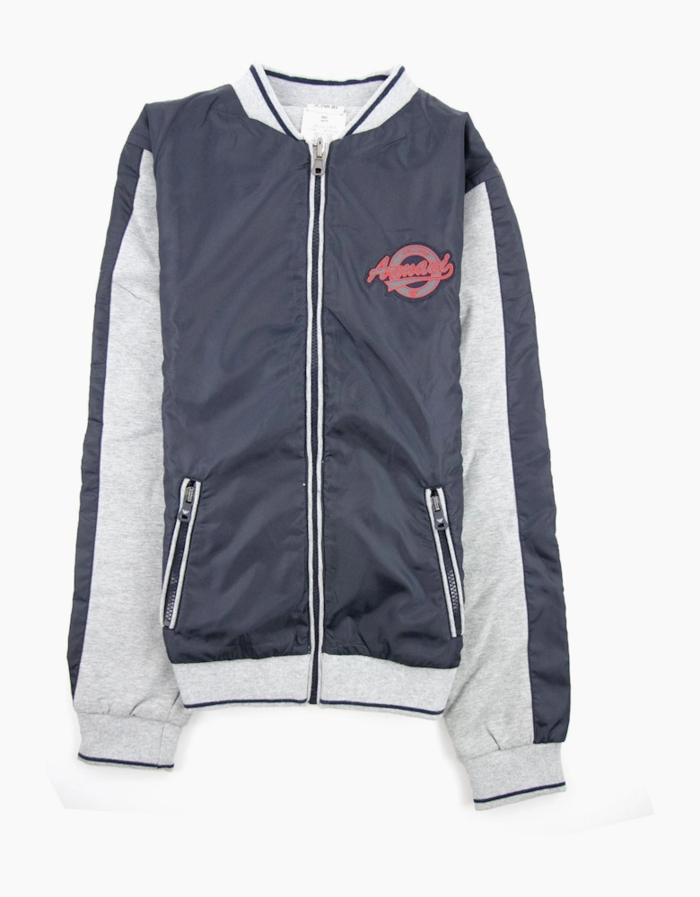 Armani Junior Rubber Logo Nylon Mix Jacket Bicolore