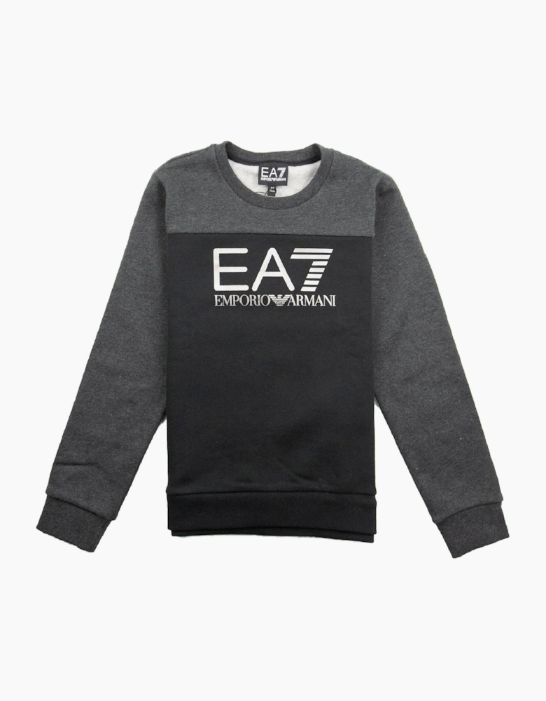 EA7 Junior Large Logo Sweatshirt Black/Grey