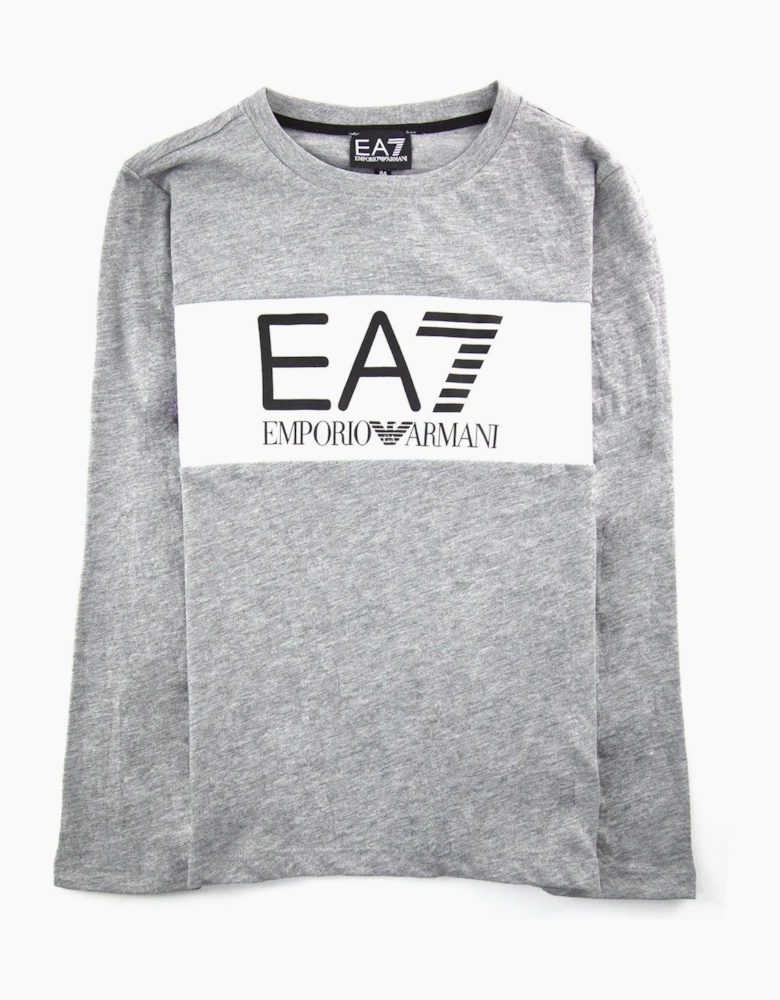 Ea7 Junior Logo L/s T Shirt Grey