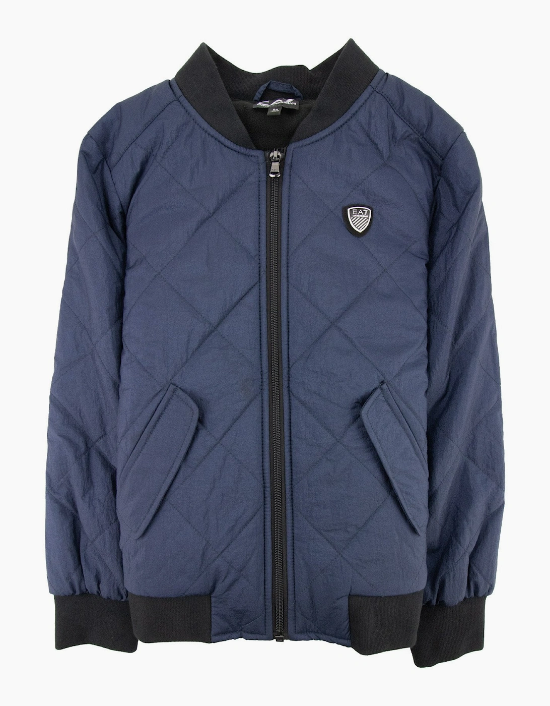 EA7 Junior Logo Shield Bomber Jacket Blue, 4 of 3
