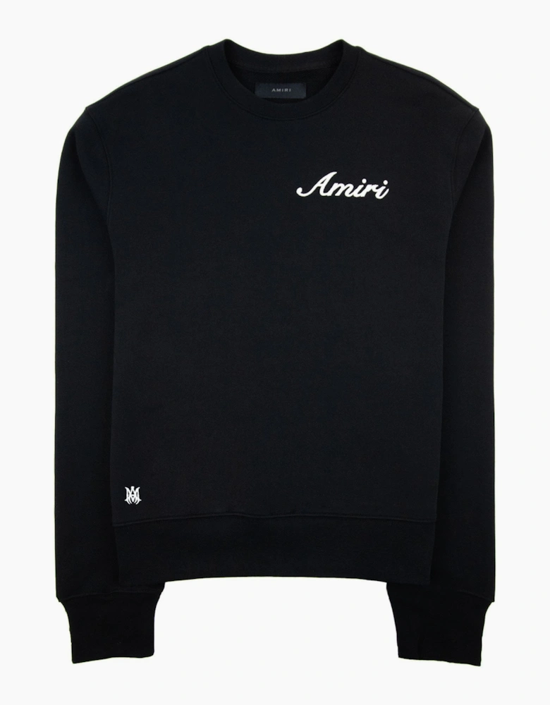 Amiri Script Logo Crew Neck Sweatshirt Black