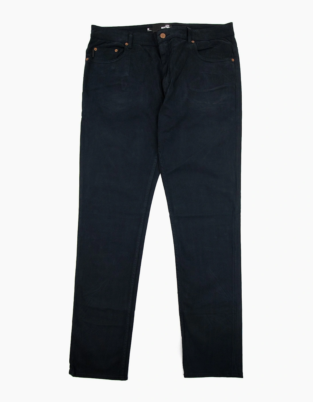 Love Moschino Gold Metal Badge Jeans Black