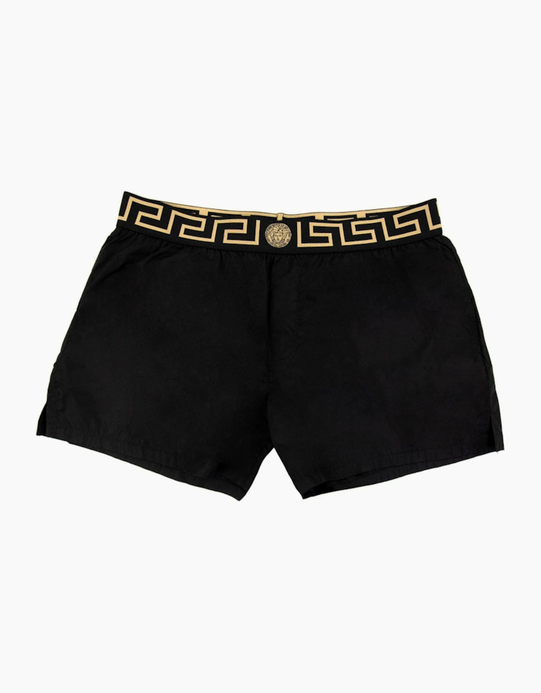 Versace Medusa Waistband Swim Shorts Black