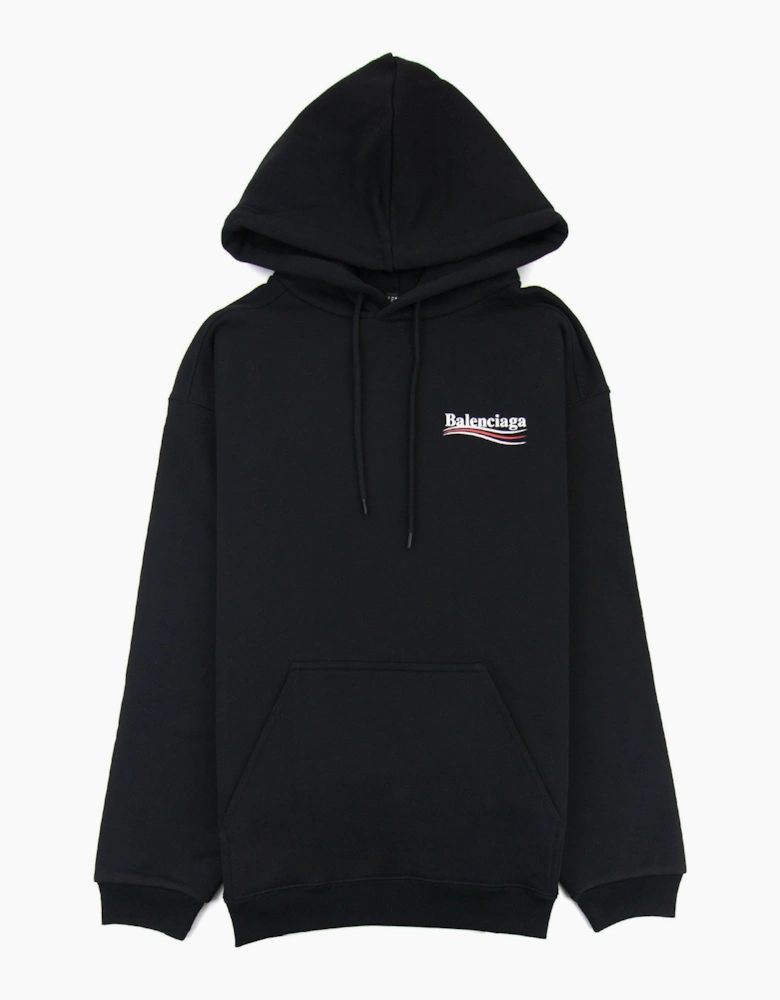 Balenciaga Logo Print Hooded Sweatshirt Black 1070