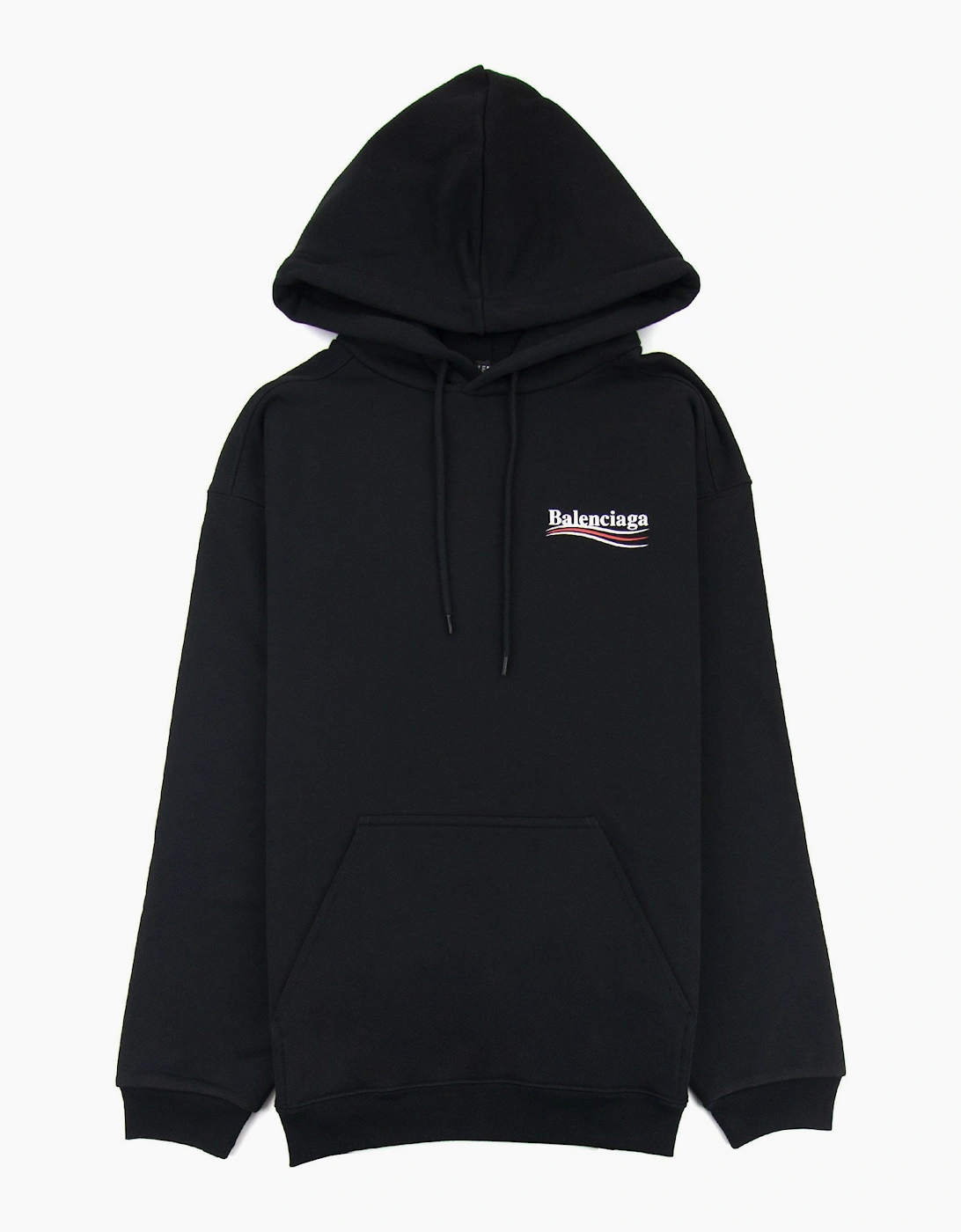 Balenciaga Logo Print Hooded Sweatshirt Black 1070