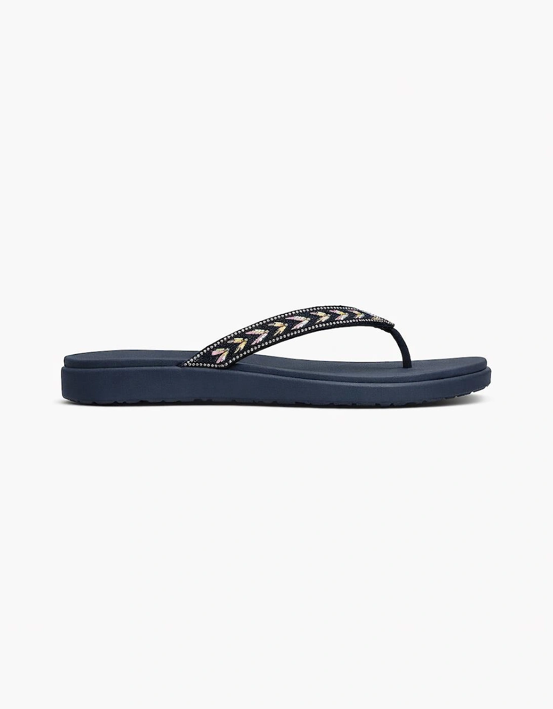 Skechers MEDITATION LUXE - CLASSIC ROM Womens Toe-Post Sandals Navy/Multi