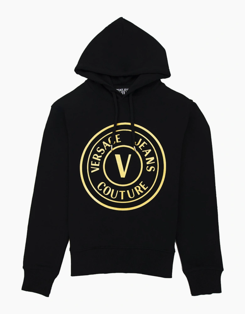 Versace Jeans Couture Vemblem Logo Hoodied Sweatshirt Black/gold