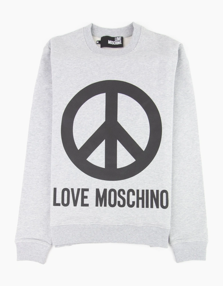 Love Moschino Grey Peace Sign Jumper