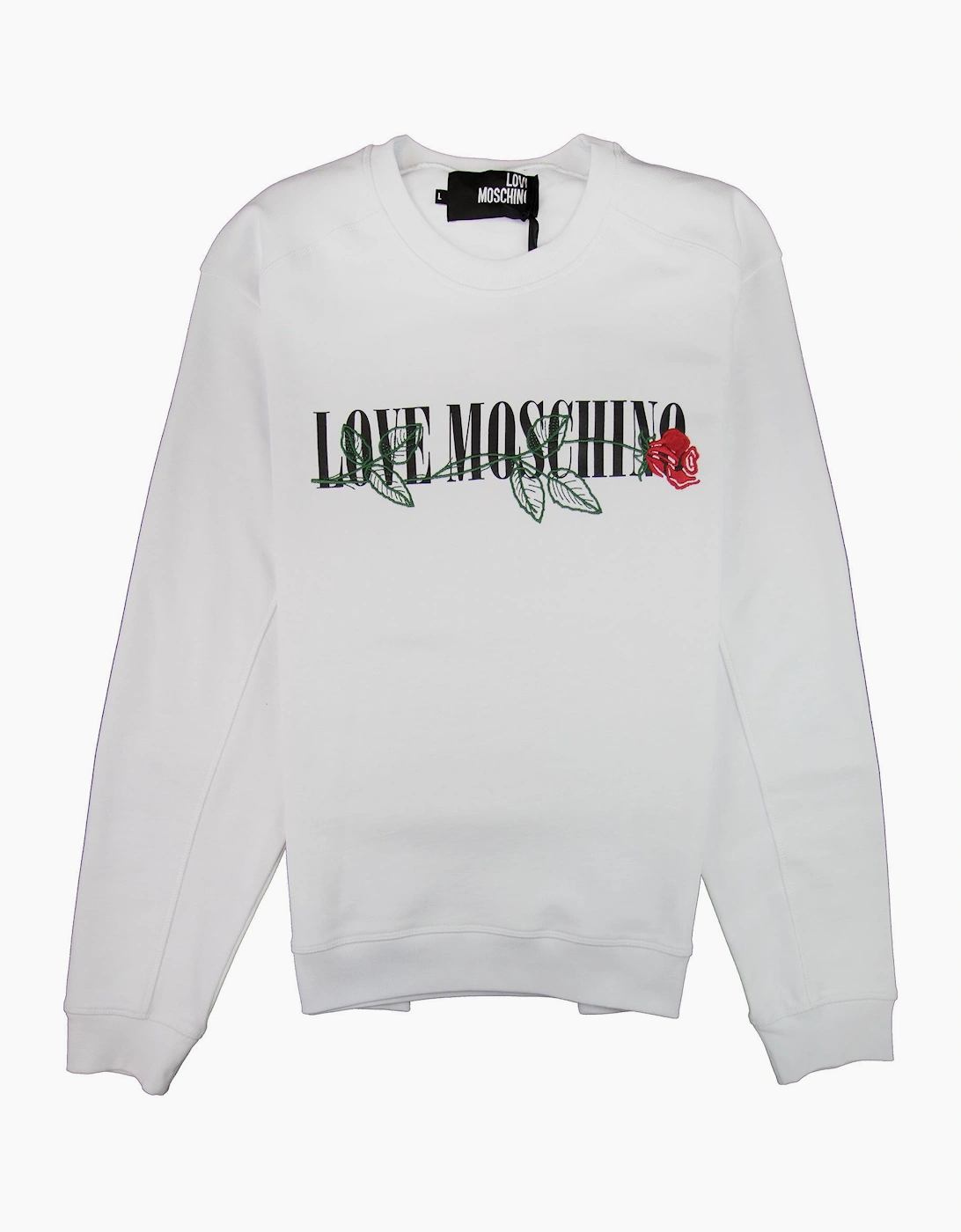 Love Moschino Rose Logo Sweatshirt White, 3 of 2