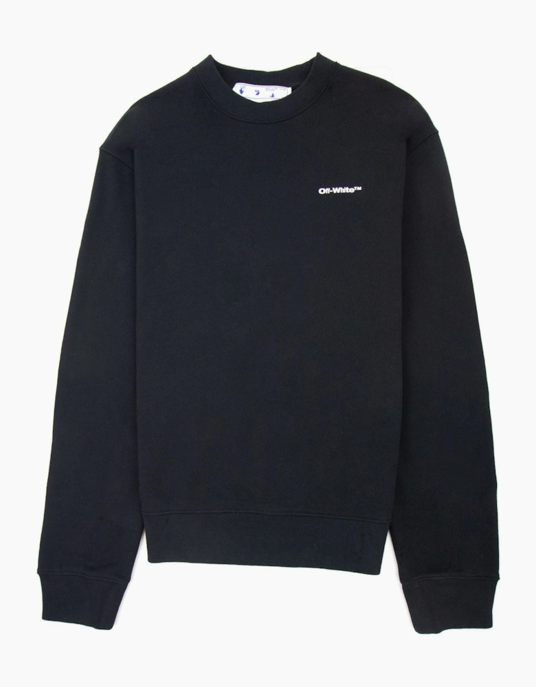 Off White Wave Outline Diag Slim Crewneck Black