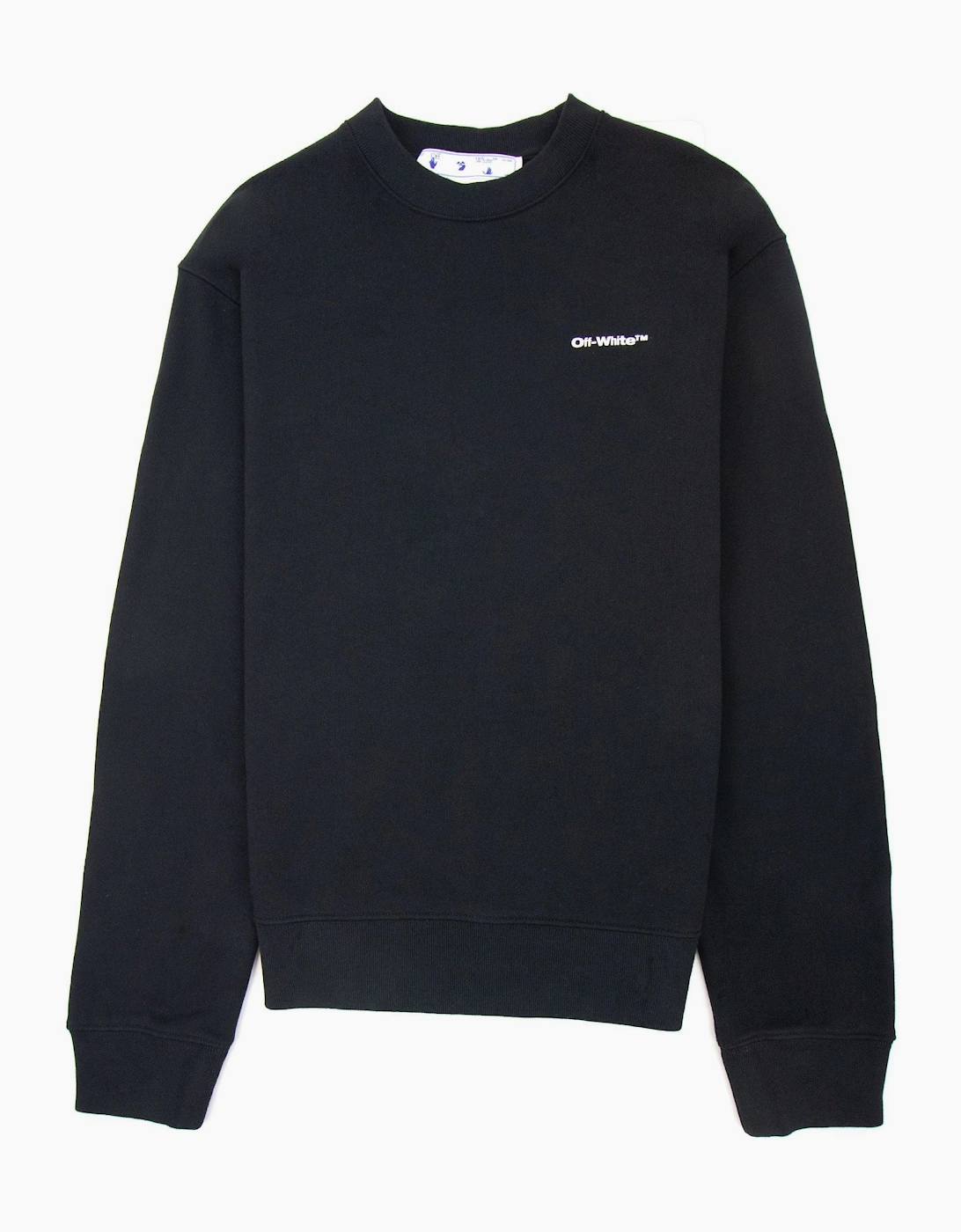 Off White Wave Outline Diag Slim Crewneck Black
