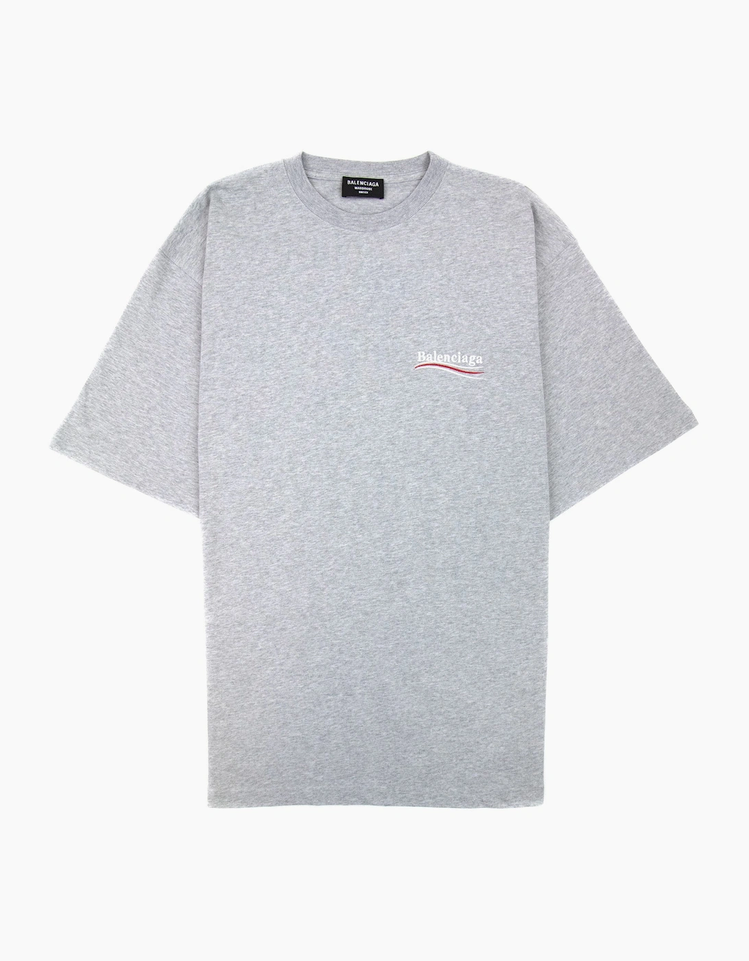 Balenciaga Political Campaign Embroidery T-shirt Light Grey