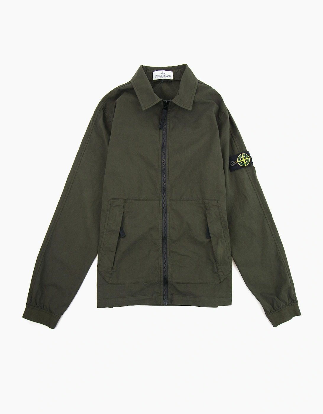 Stone Island Junior Brushed Canvas Overshirt Khaki V0054