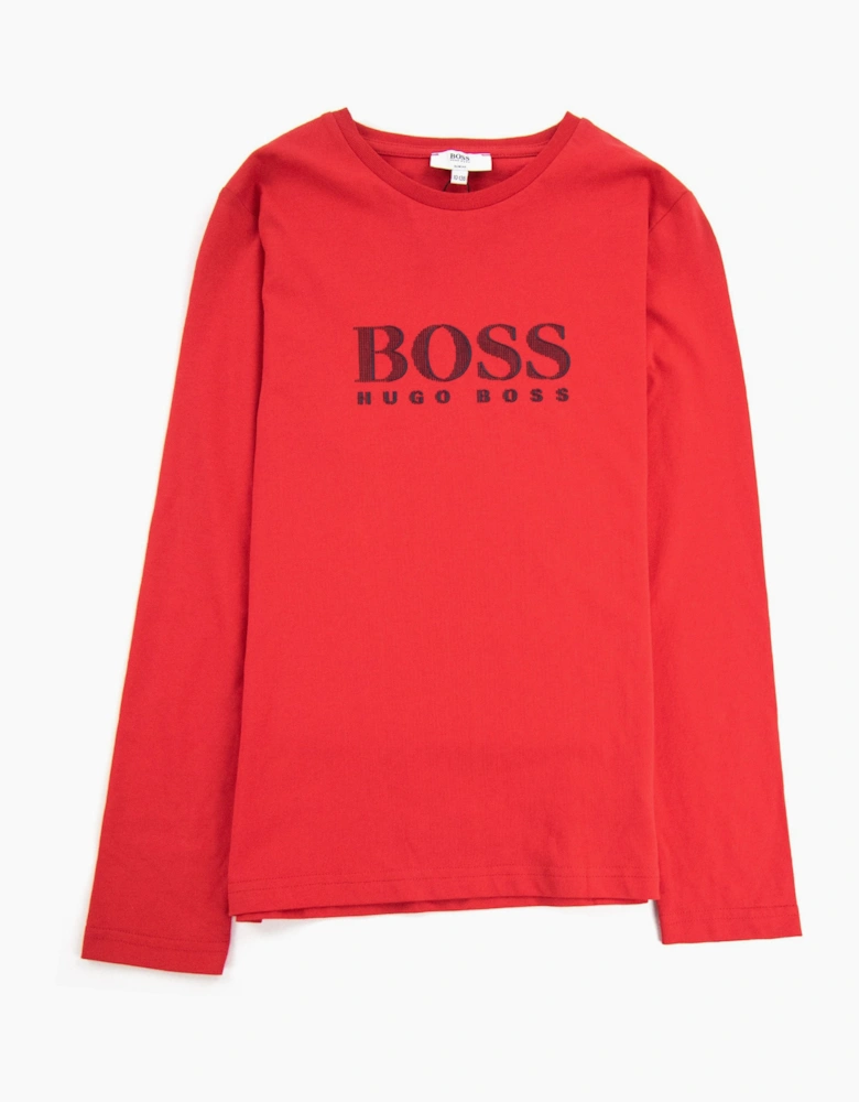 Hugo Boss Kids J25986 Classic Logo T Shirt Red