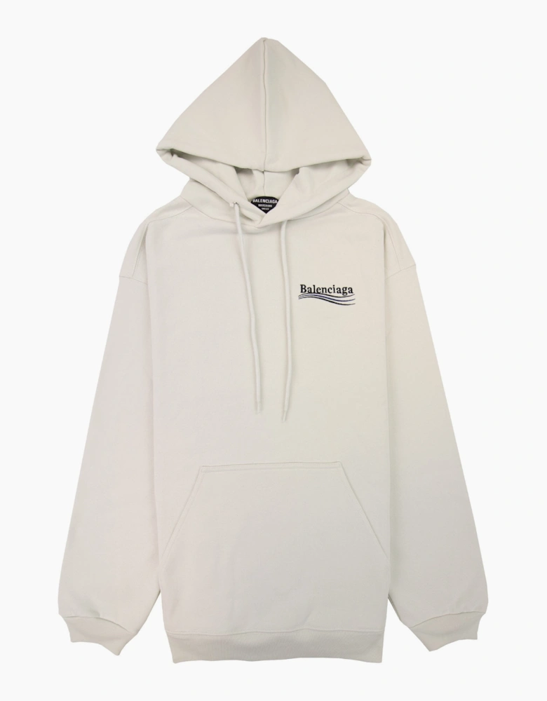 Balenciaga Logo Print Hoodied Sweatshirt White 9084
