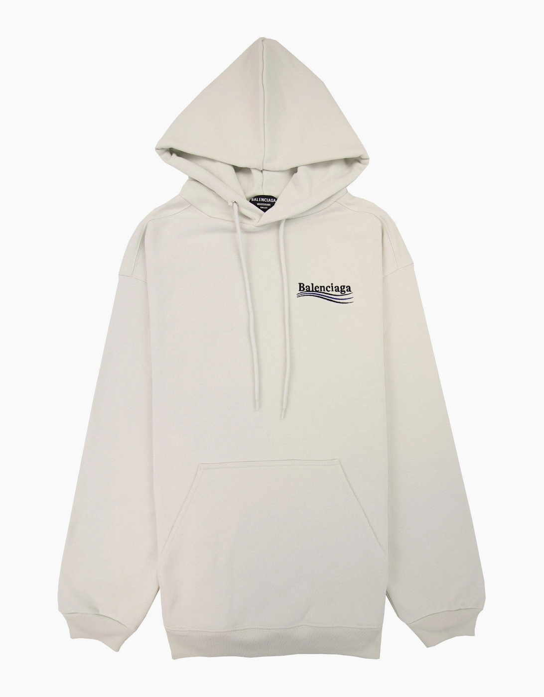 Balenciaga Men's Balenciaga Logo Print Hoodied Sweatshirt White 9084