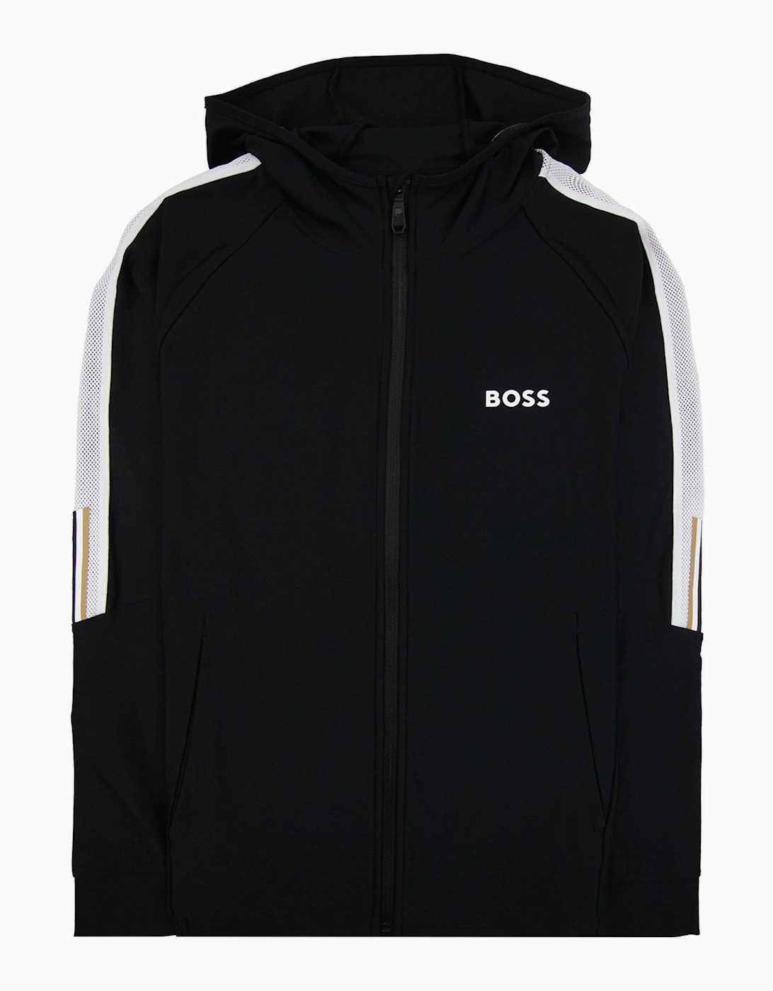 Hugo Boss Boss X Matteo Berrettini Regular-fit Zip-up Hoodie With Signature-stripe Artwork Black 001, 5 of 4