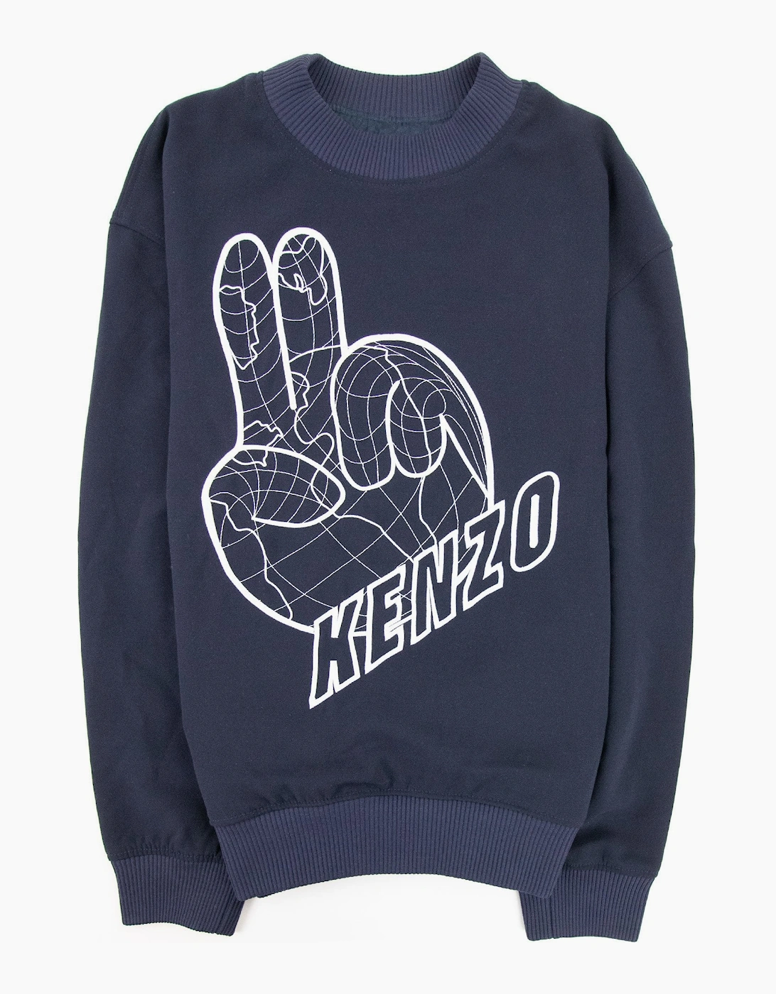 Kenzo Embroidered Peace Sign Sweatshirt Marin Blue