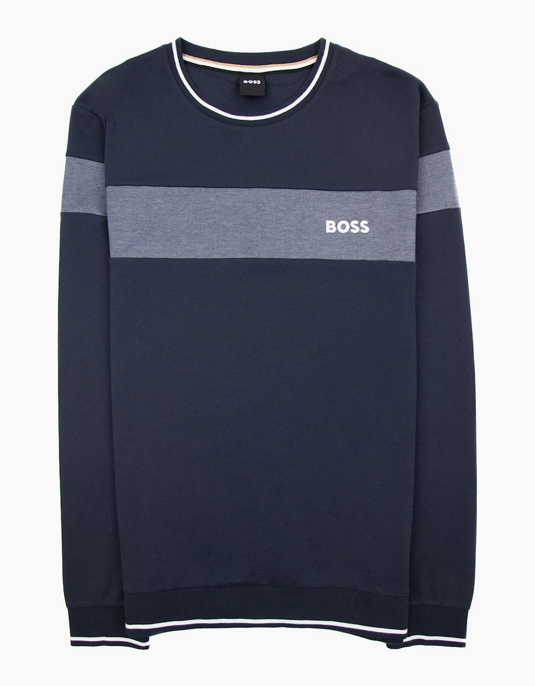 Hugo Boss Contrast Insert Logo Tracksuit Sweatshirt Dark Navy 403, 4 of 3