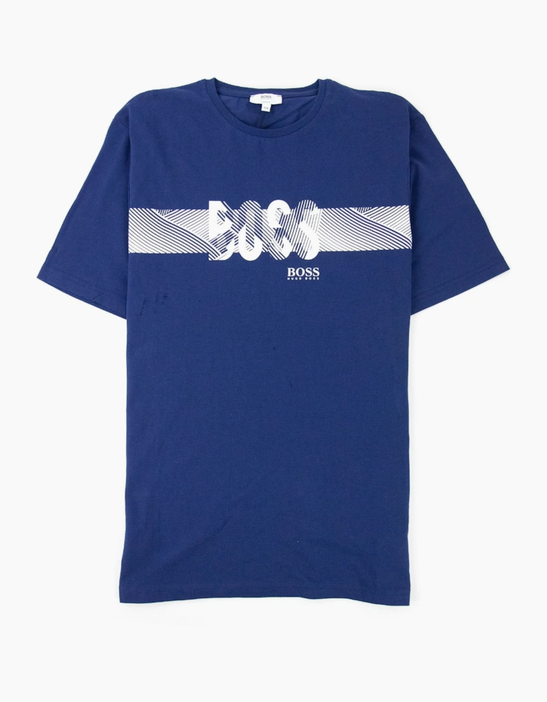Hugo Boss Kids Block Logo L/s T Shirt Navy Blue