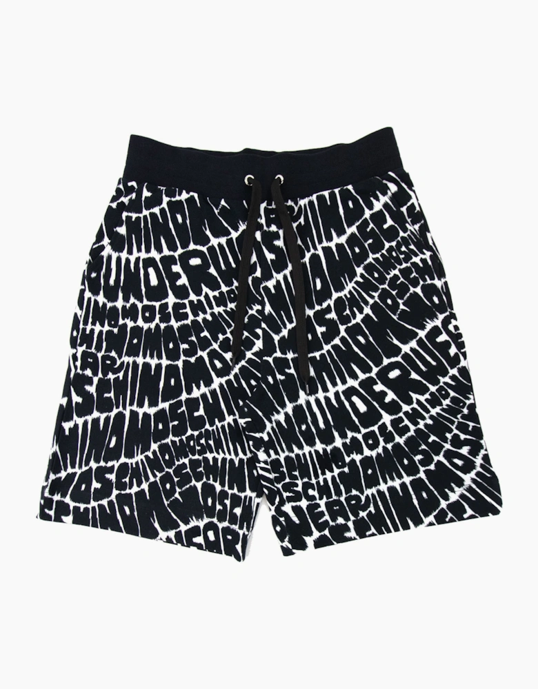 Moschino Underwear All Over Logo Shorts Black