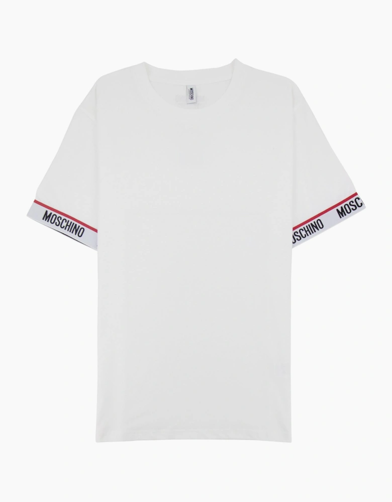 Moschino Underwear Tape Cuff Sleeve T Shirt White 0001